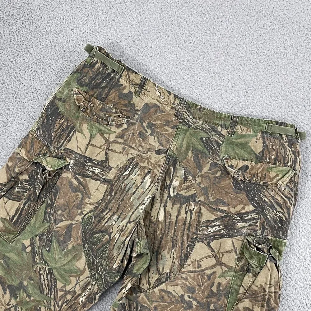 VTG Sports Afield Realtree Camo Pants Men XL Button Fly Tactical Hunting Cargo‎